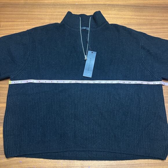 Jenni Kayne Cashmere Half Zip, Black, Quiet Luxury, $495 MSRP, NWT Medium - Picture 5 of 9